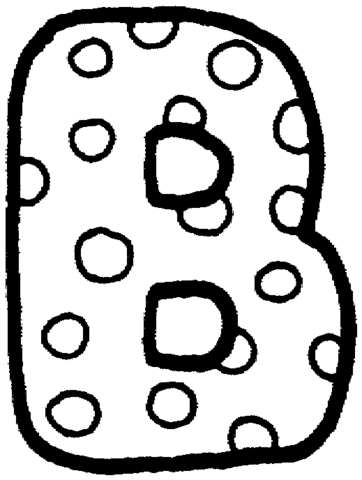 Letter B With Polka Dot Coloring Page